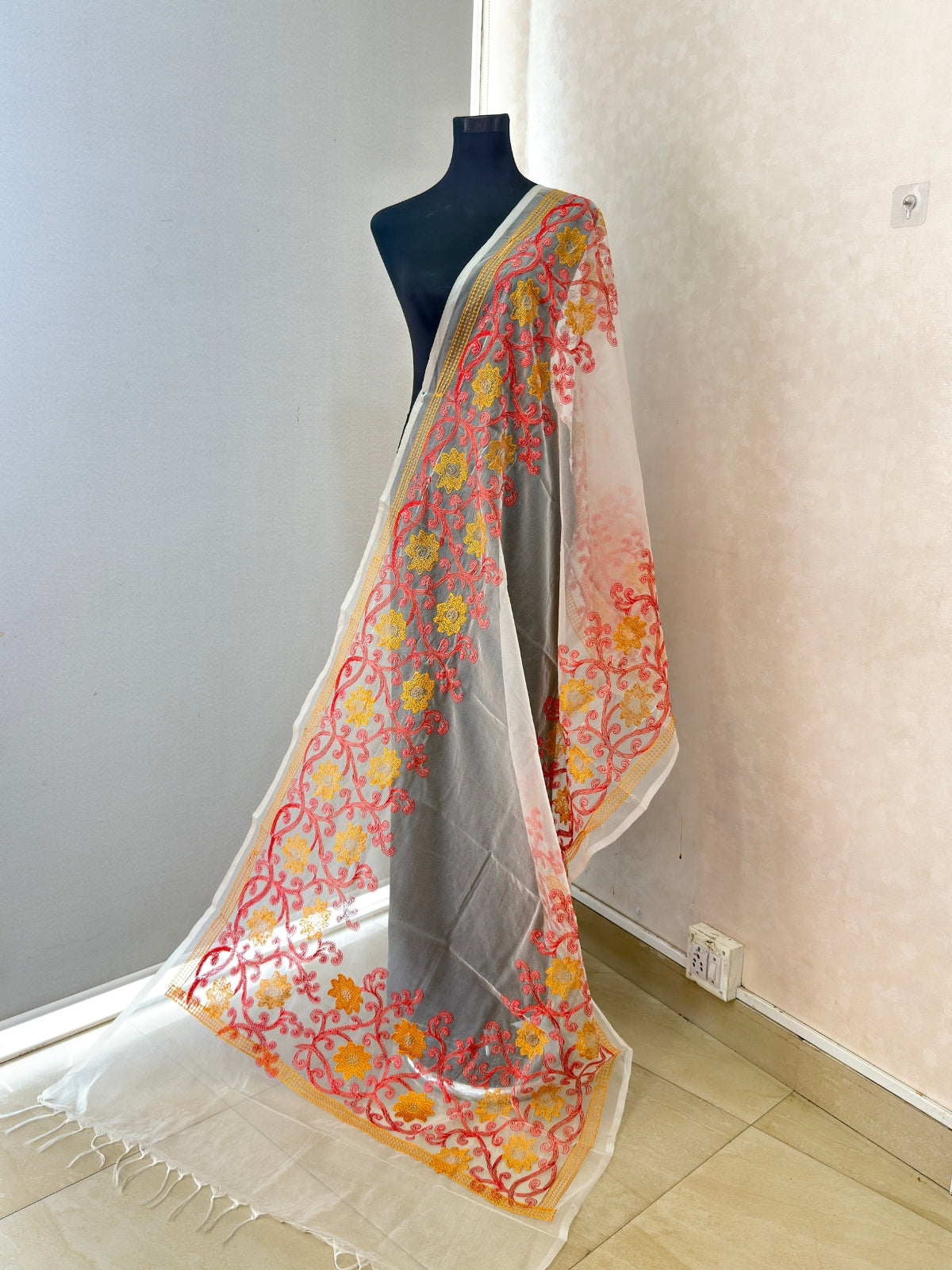 Theard embroidery worked Dupatta