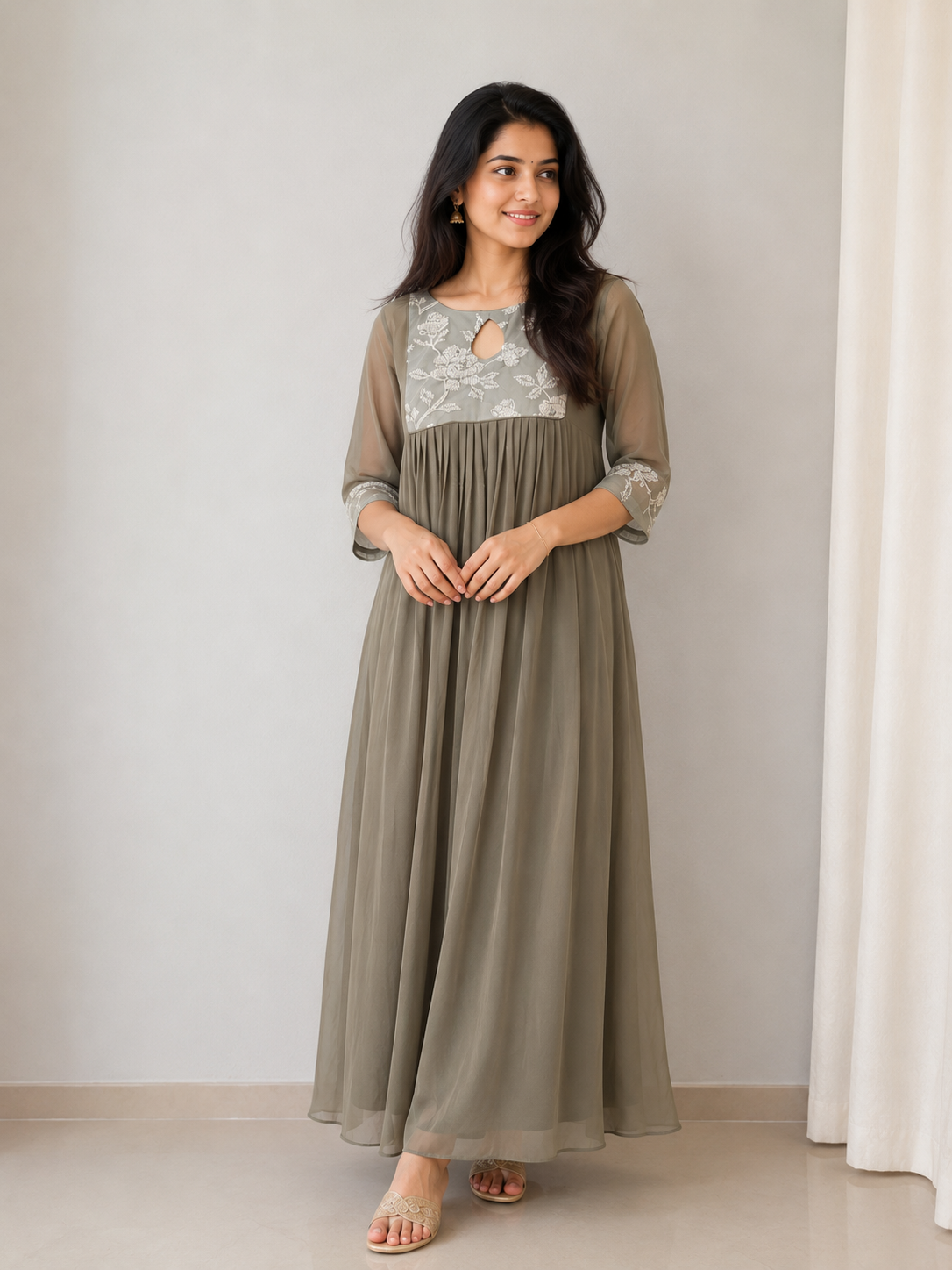 Pleated A-Line Dress