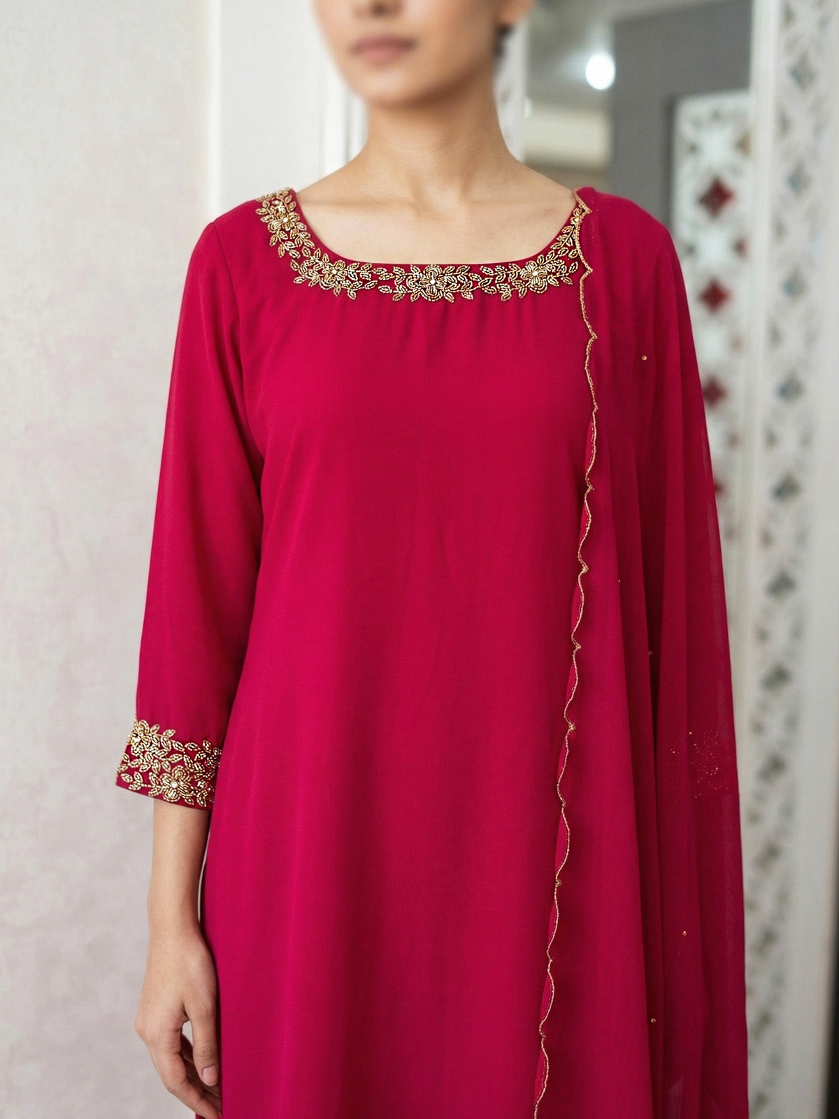 Handwork Slitted Top & Bottom