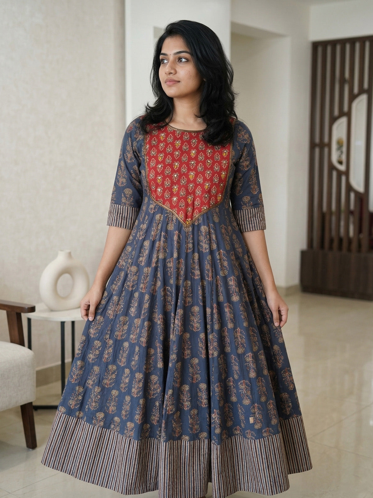 Panelcut Anarkali in Jaipur Cotton