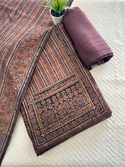 Semi Raw Silk unstitched Salwar Suit