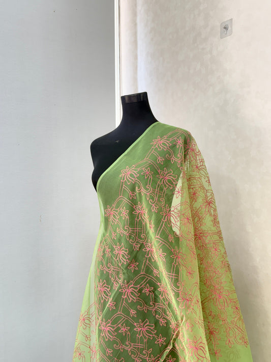 Thread embroidery Dupatta