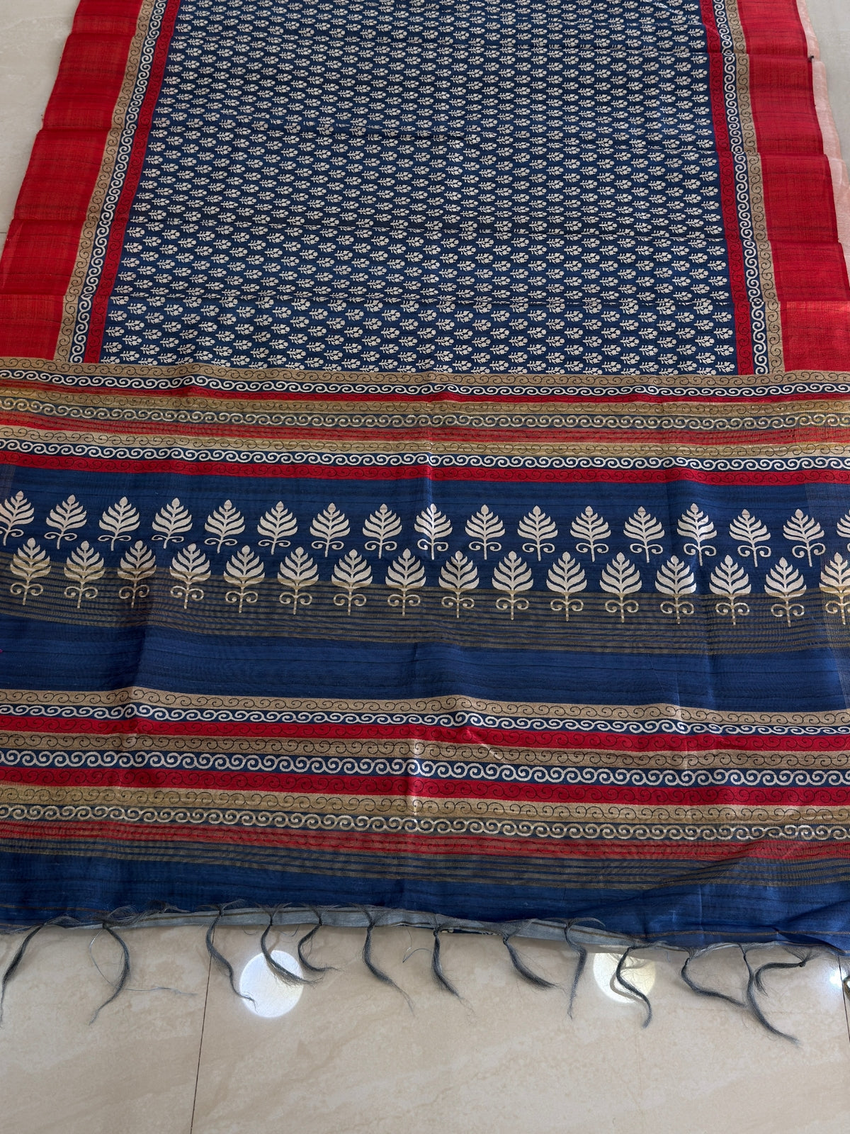 Block Print Motif Design Saree
