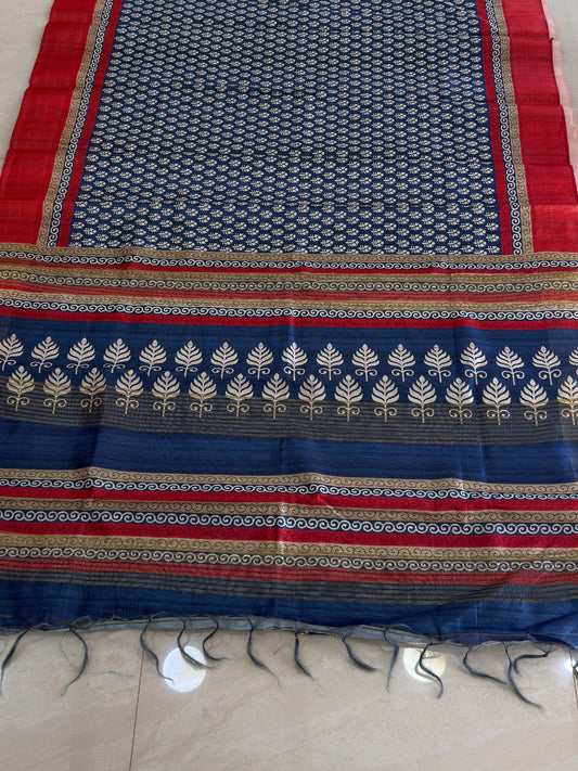 Block Print Motif Design Saree