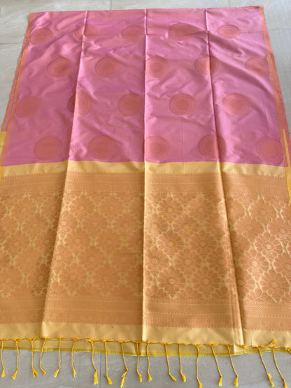 Semi Silk Brocade Butta saree