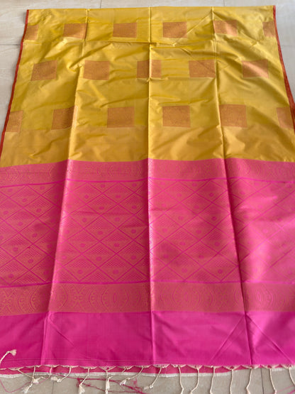 Semi Silk Brocade Butta Saree