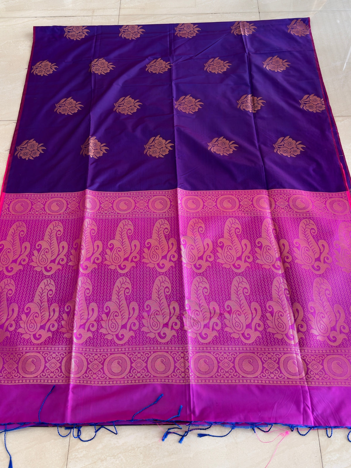 Semi Silk Brocade Butta Saree
