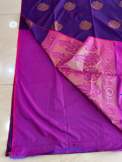 Semi Silk Brocade Butta Saree