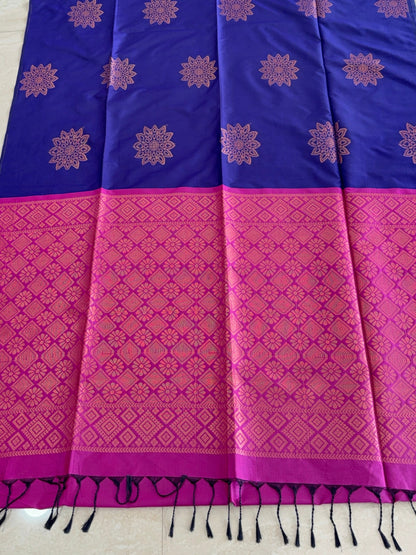 Semi Silk Brocade Butta saree