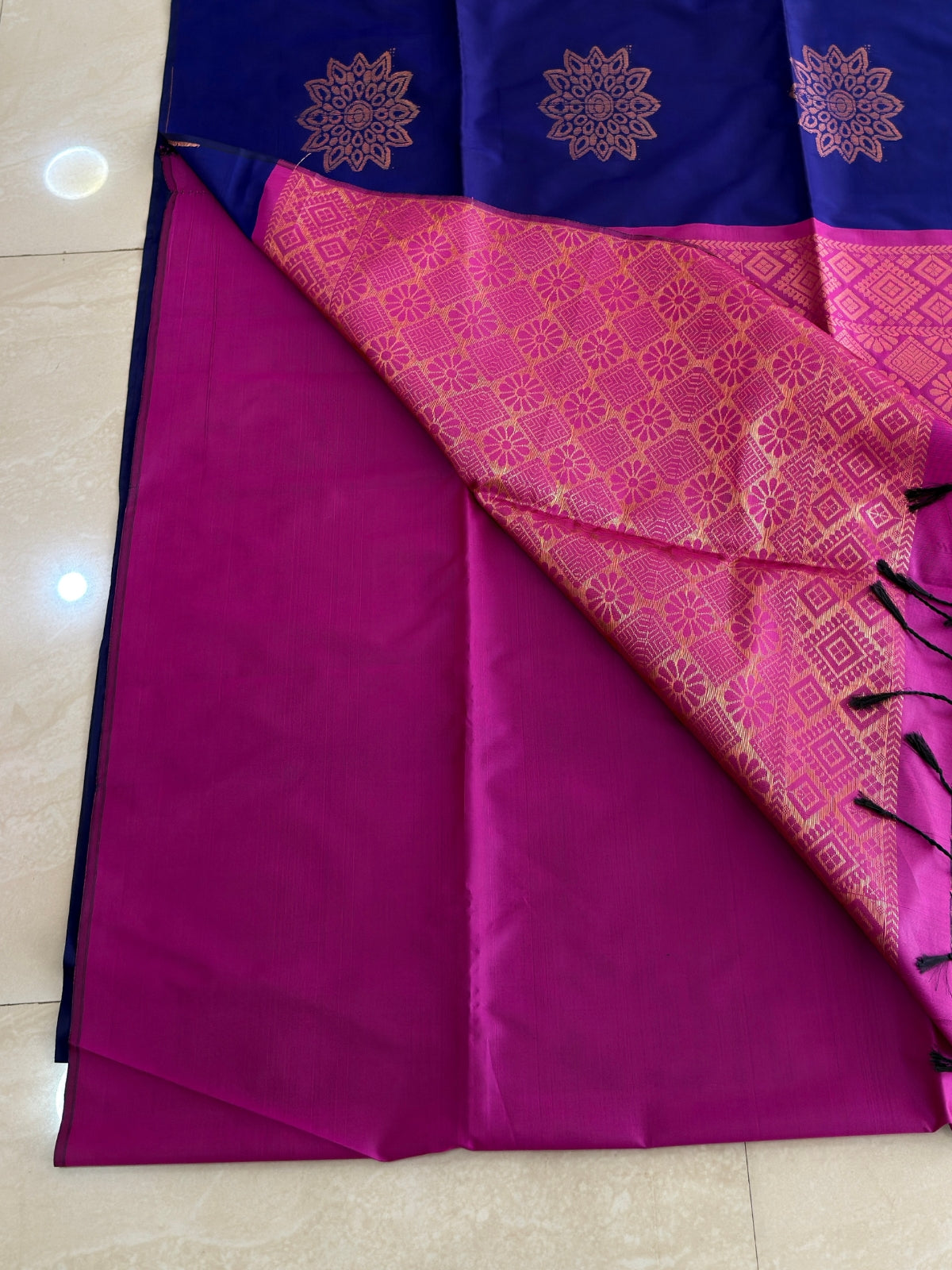 Semi Silk Brocade Butta saree