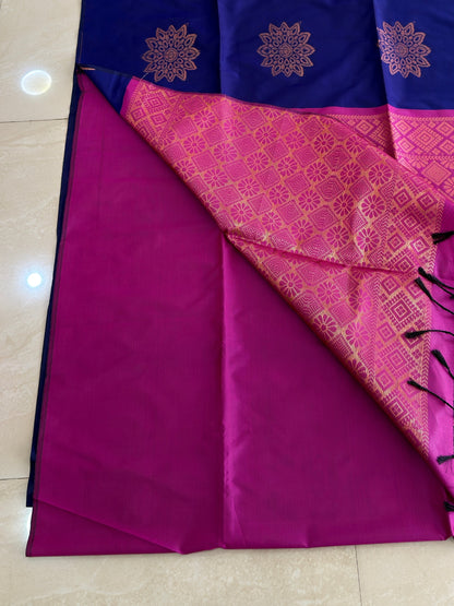 Semi Silk Brocade Butta saree