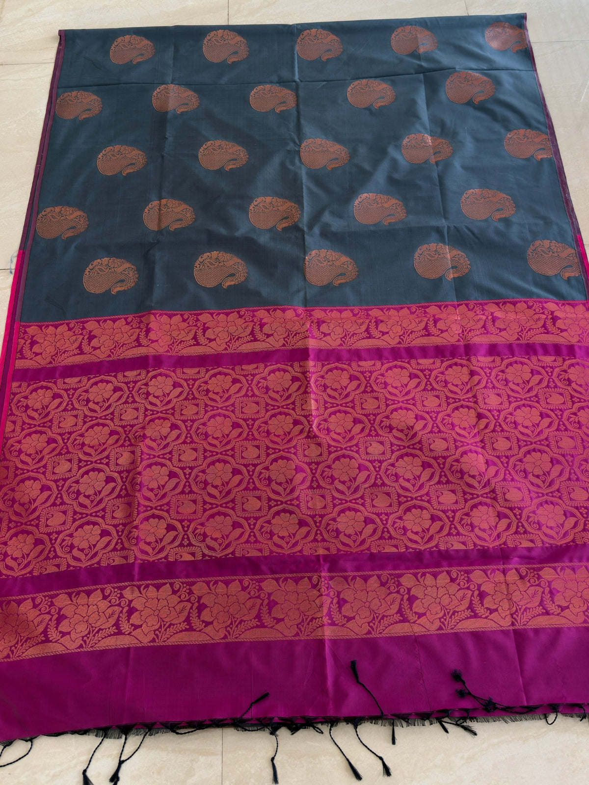 Semi Silk Brocade Butta Saree