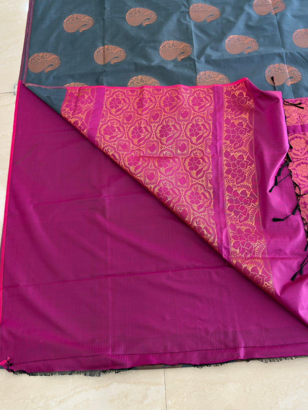 Semi Silk Brocade Butta Saree