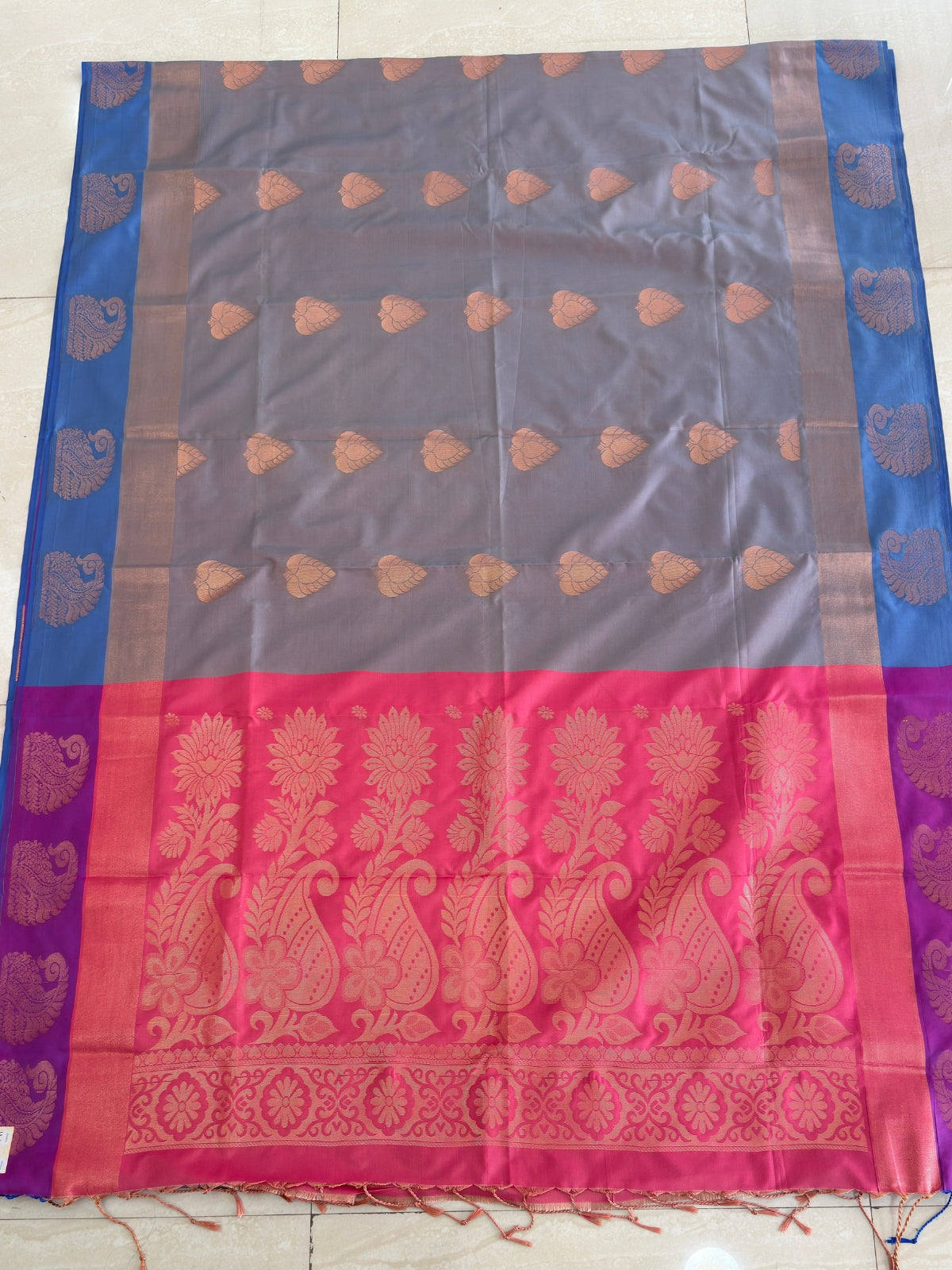 Semi Silk Brocade Butta Saree