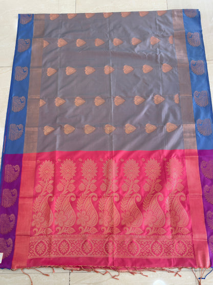 Semi Silk Brocade Butta Saree
