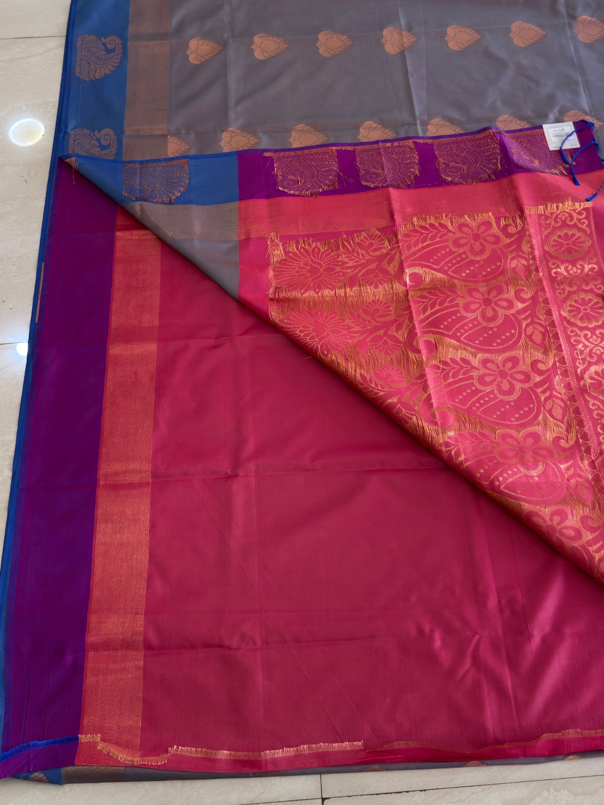 Semi Silk Brocade Butta Saree