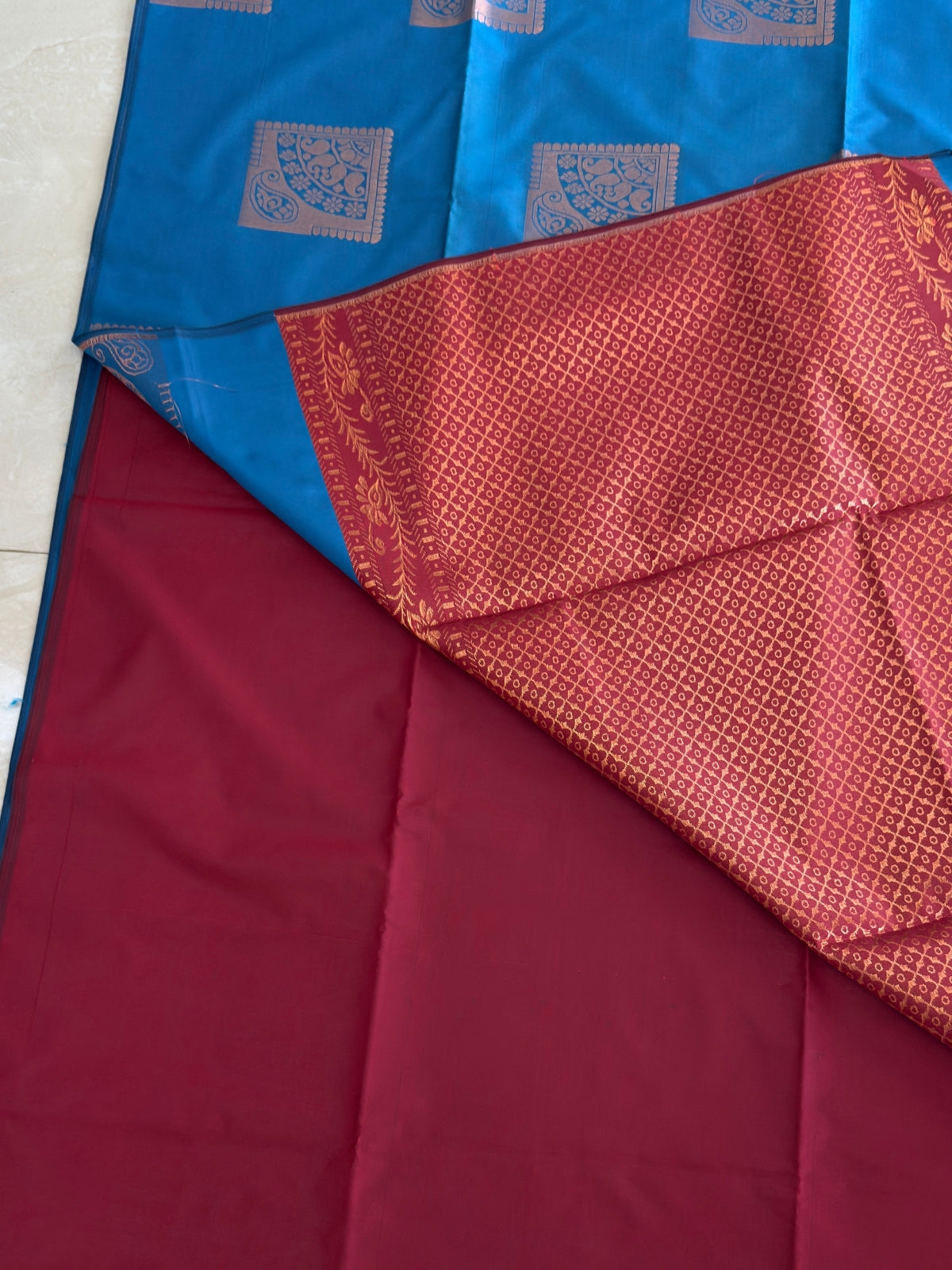 Semi silk Brocade Butta Saree