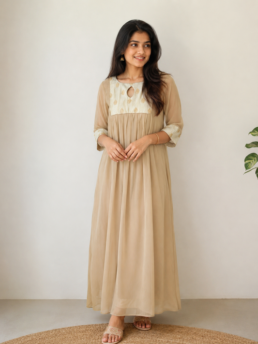 Pleated A-Line Dress