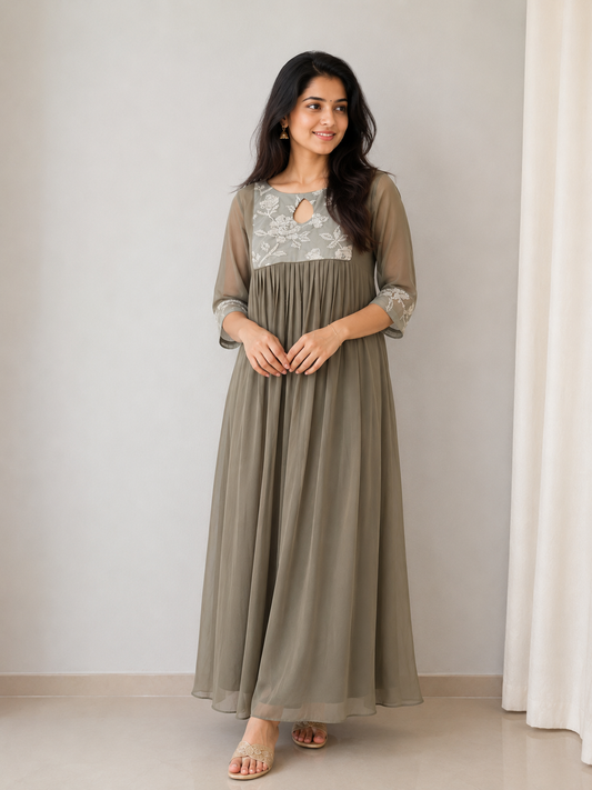Pleated A-Line Dress