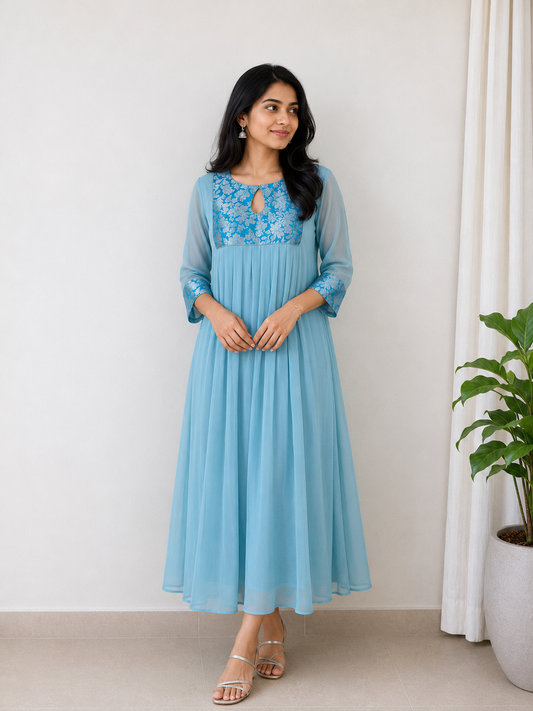 Pleated A-Line Dress
