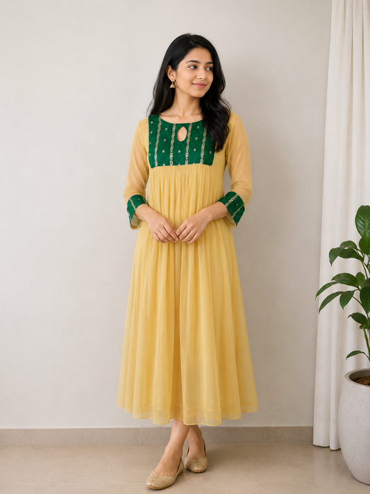 Pleated A-Line Dress