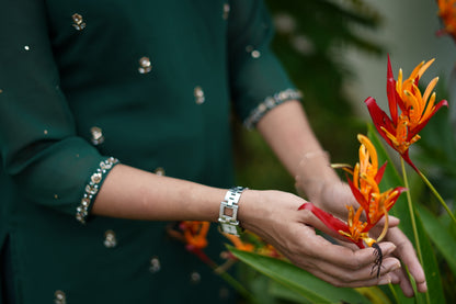 Emerald Grace Embellished Kurta Set