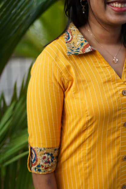 Mustard Pinstripe Co-ord Set