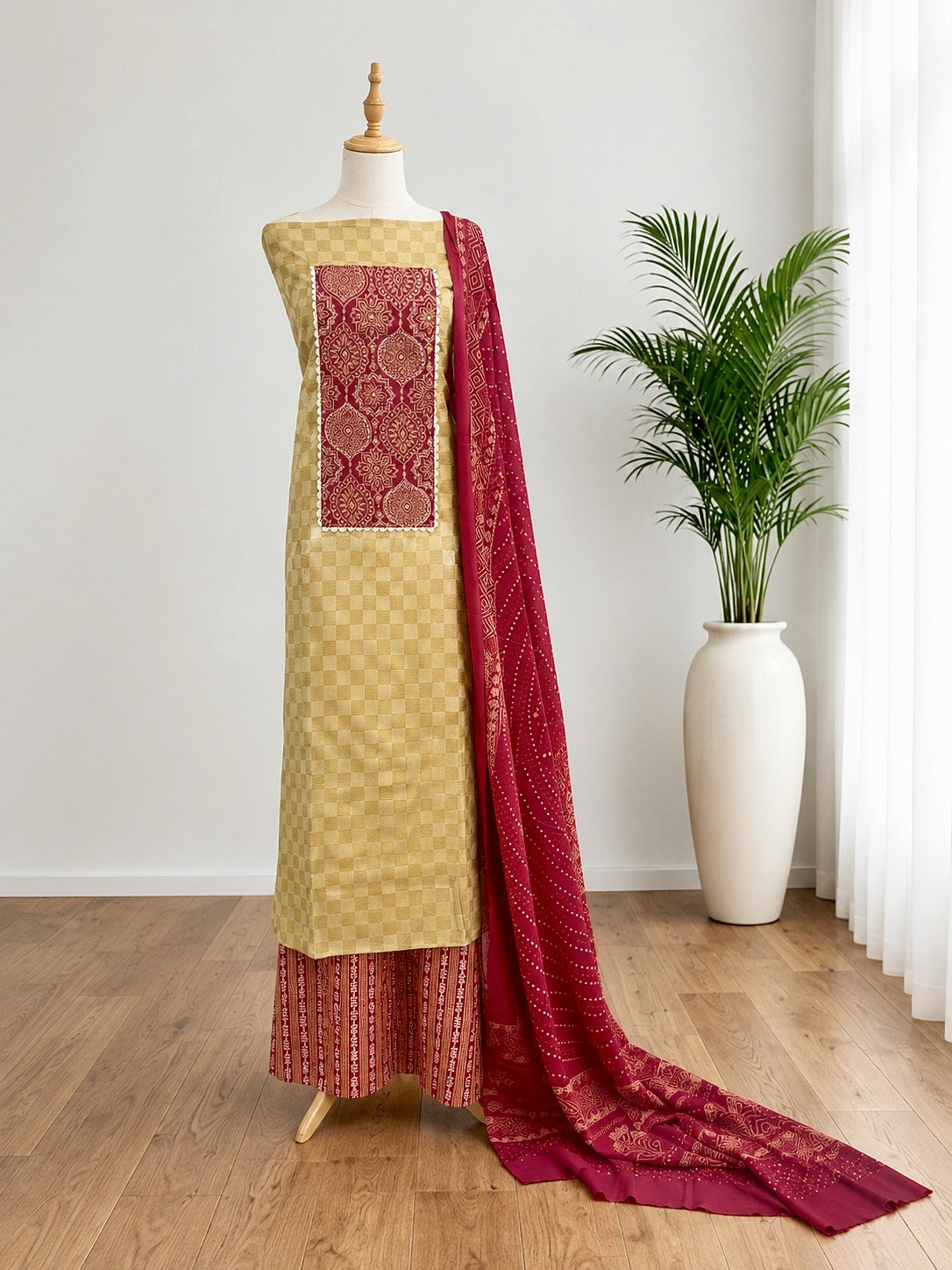 Unstitched Churidar set
