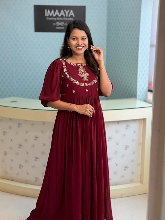 Premium Handcrafted Georgette Gown