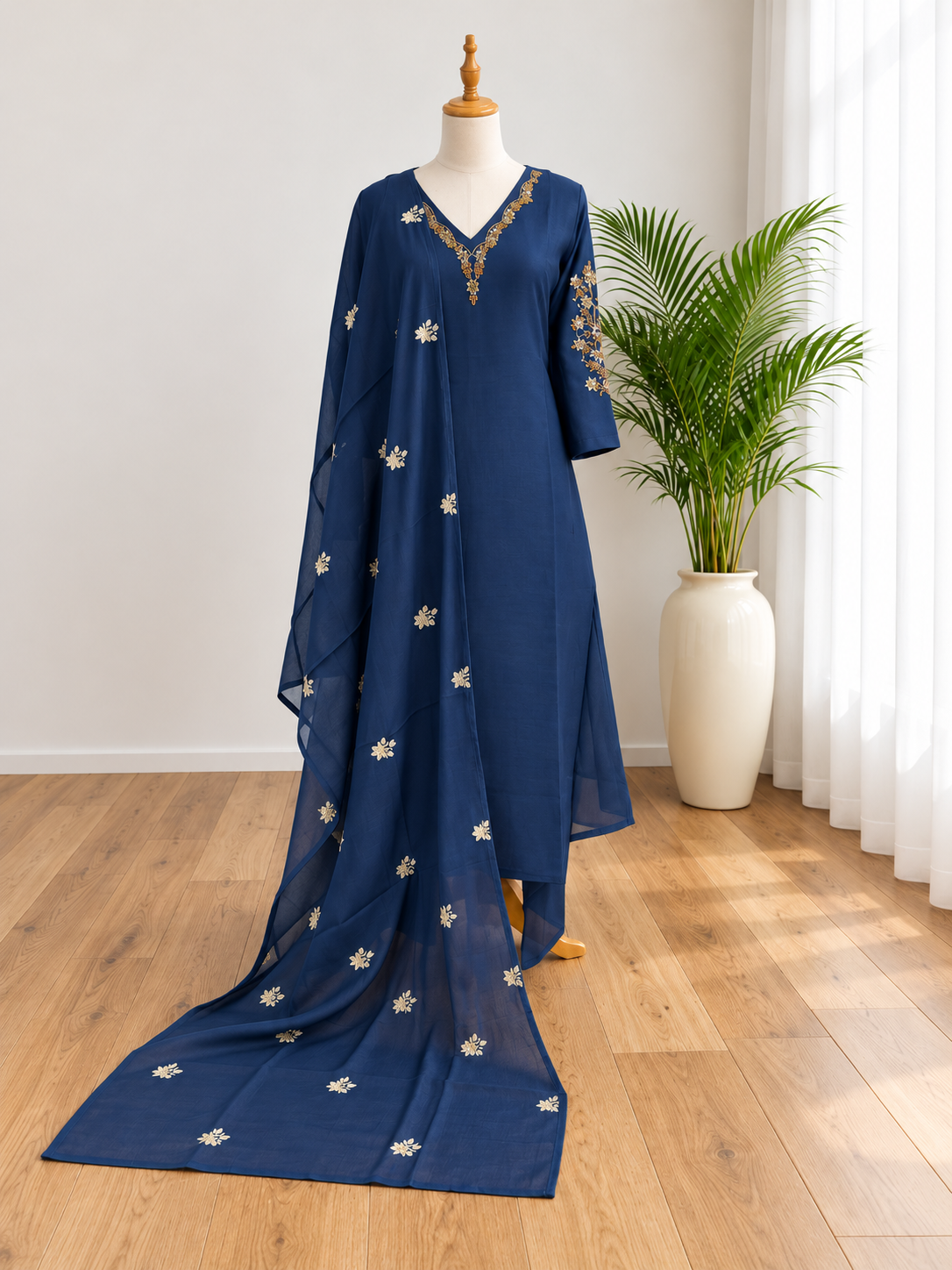 Mul chanderi Ready to wear set