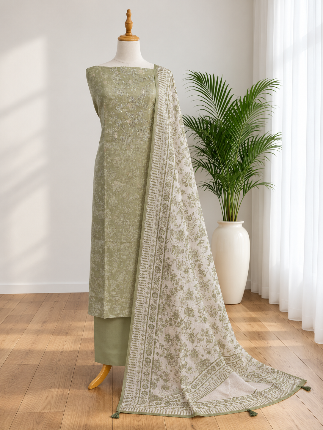 Unstitched Churidar set