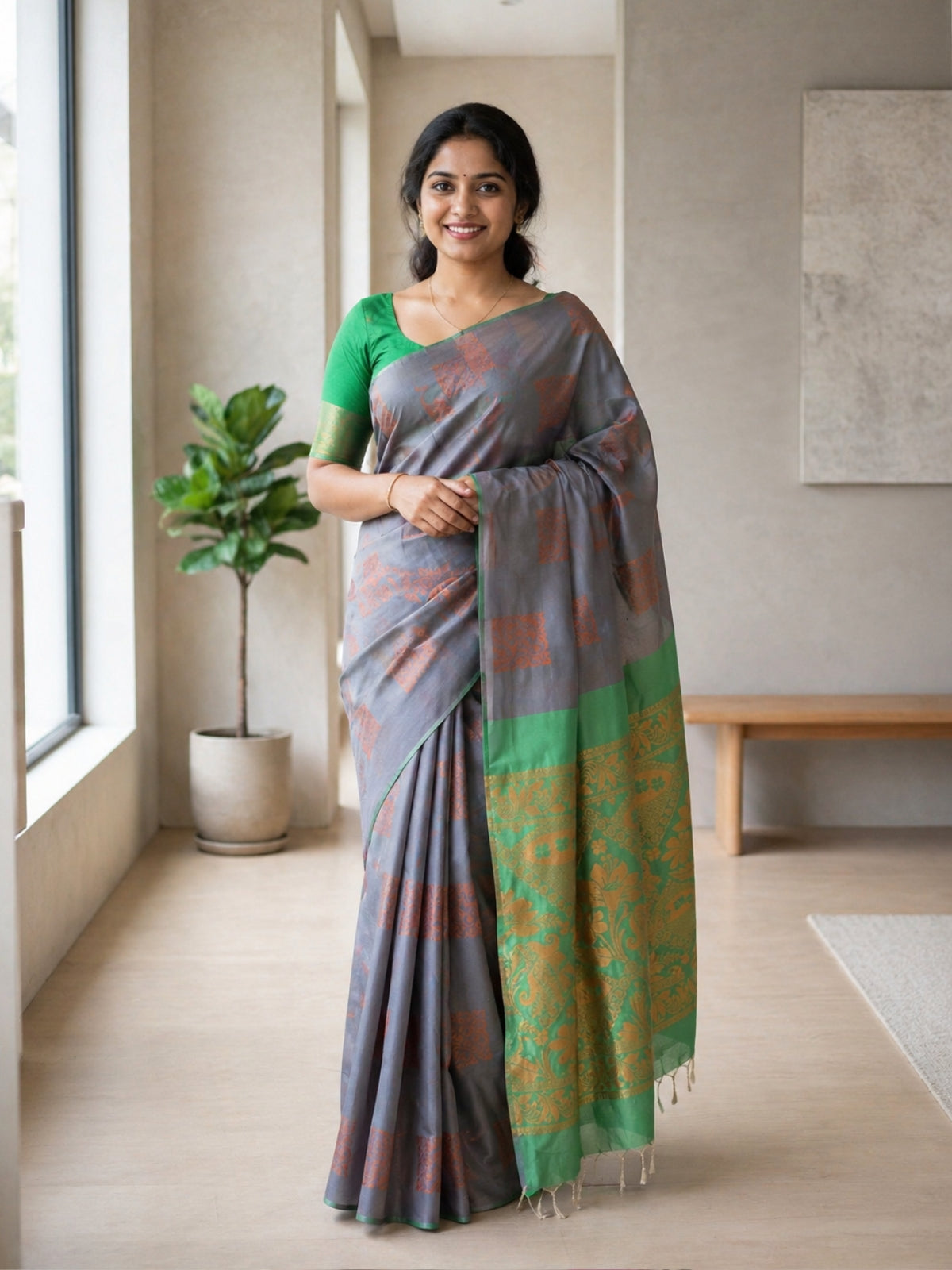 Semi Silk Brocade Butta