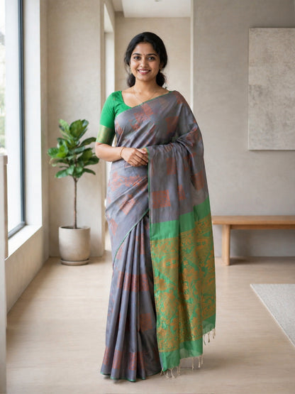 Semi Silk Brocade Butta