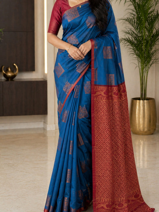 Semi silk Brocade Butta Saree
