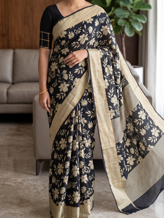 Printed Chanderi Silk Saree