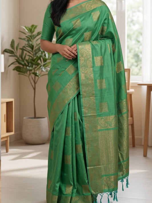 Semi Silk Brocade Butta Saree