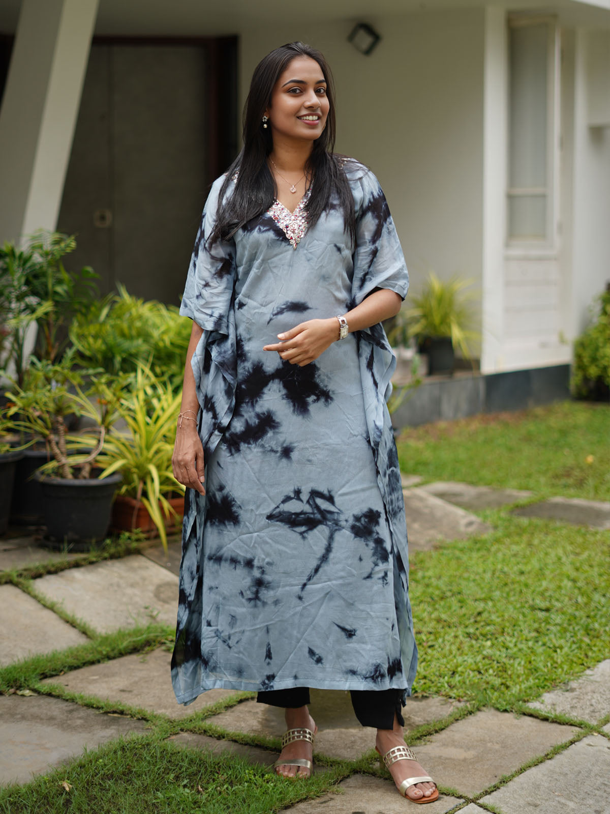 Shibori Kaftan Dress