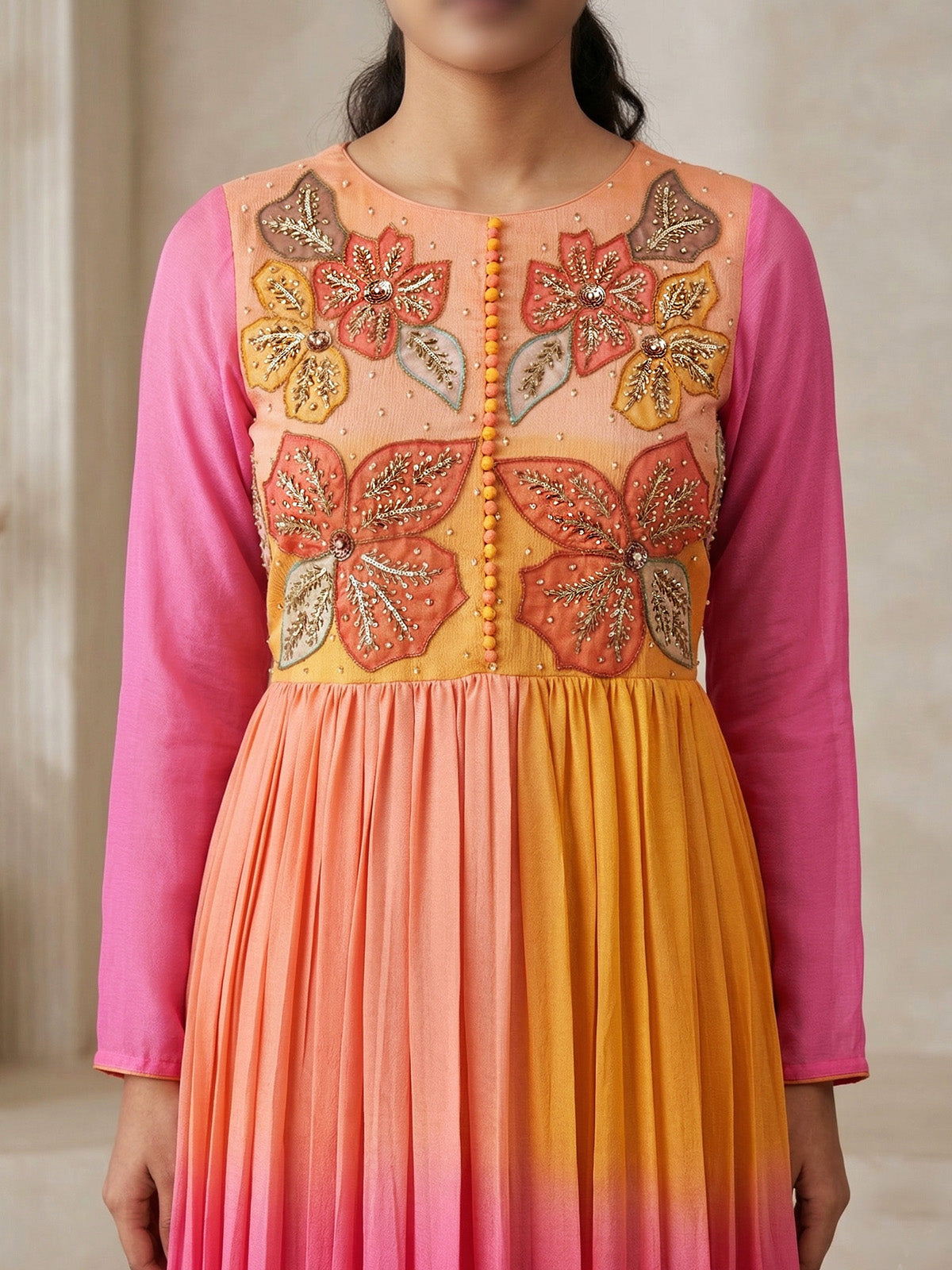 Pleated Multicolour Dress