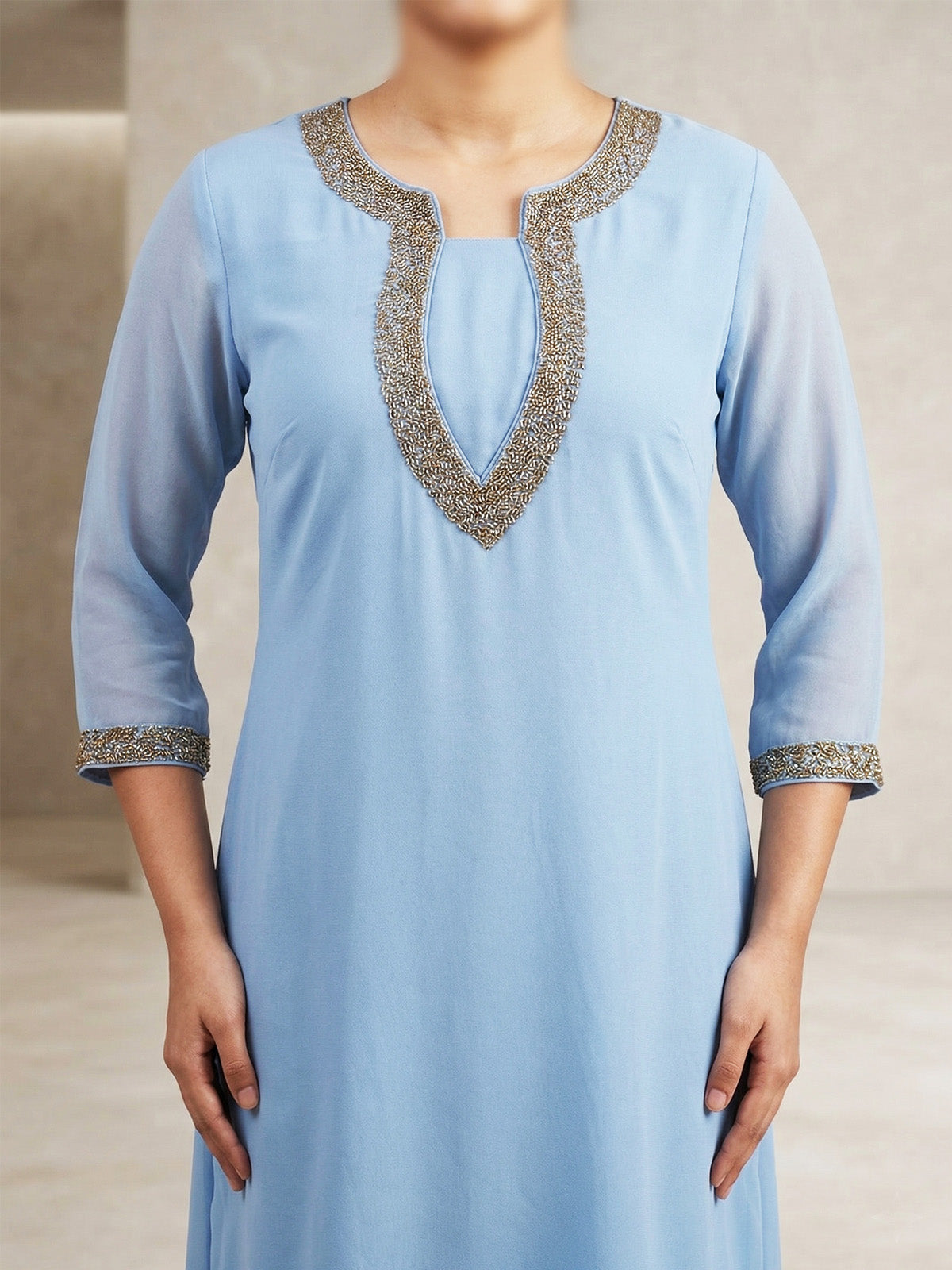 Handwork Slitted Top & Bottom