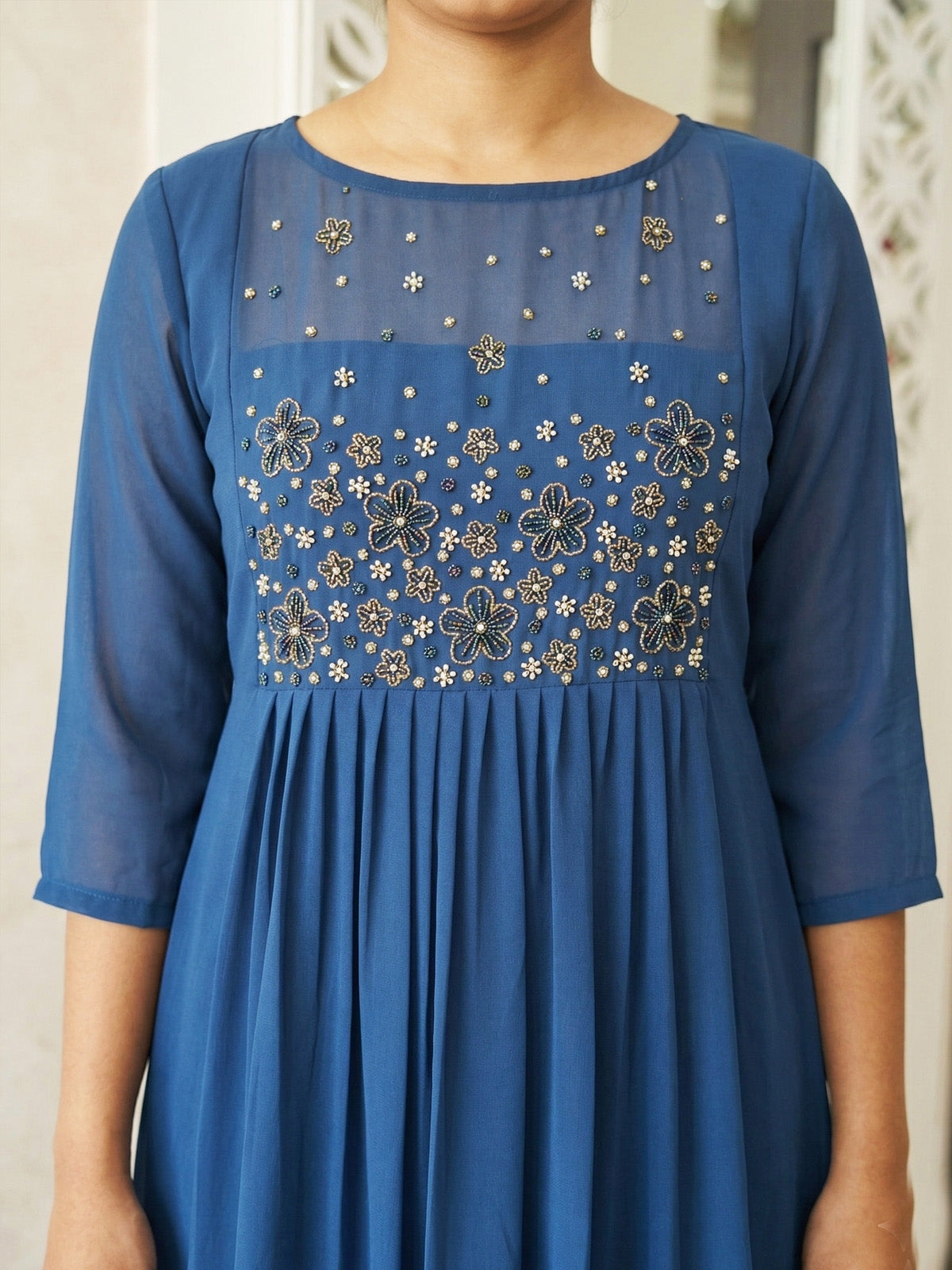 Pleated Handwork Dress