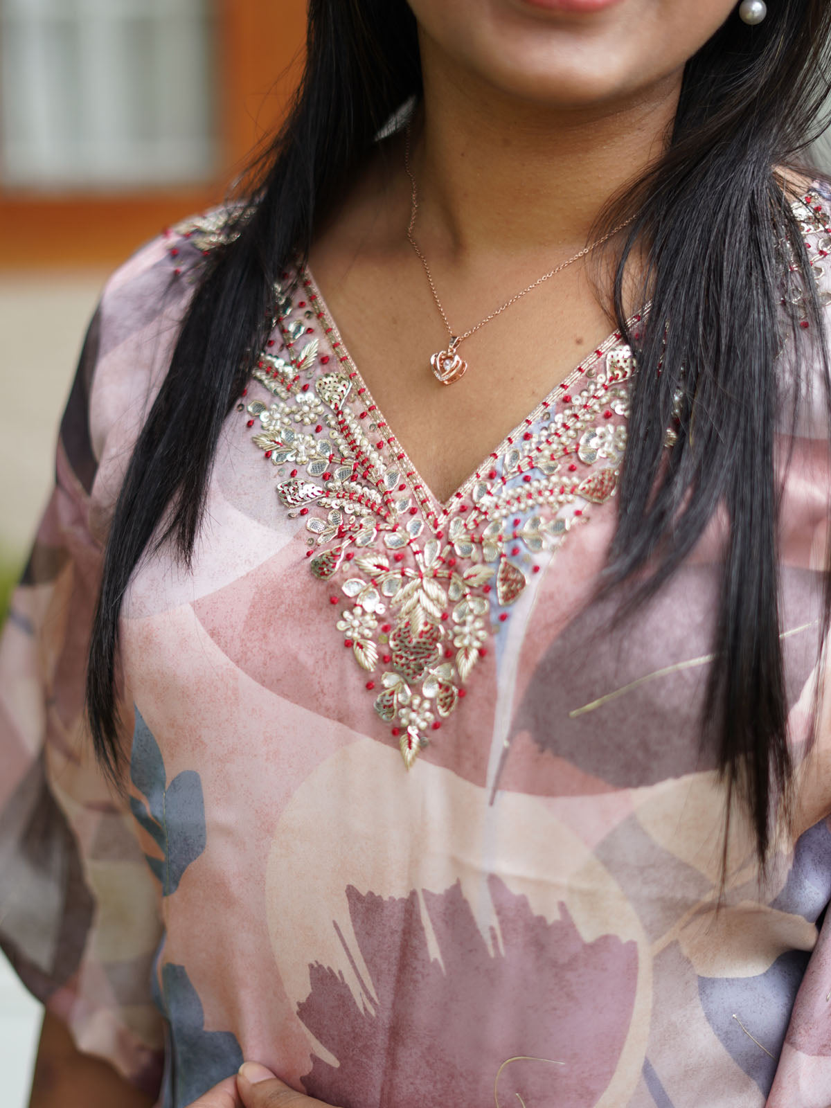 Shibori Kaftan Dress
