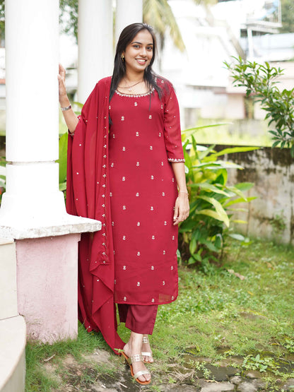Crimson Grace Embellished Kurta Set