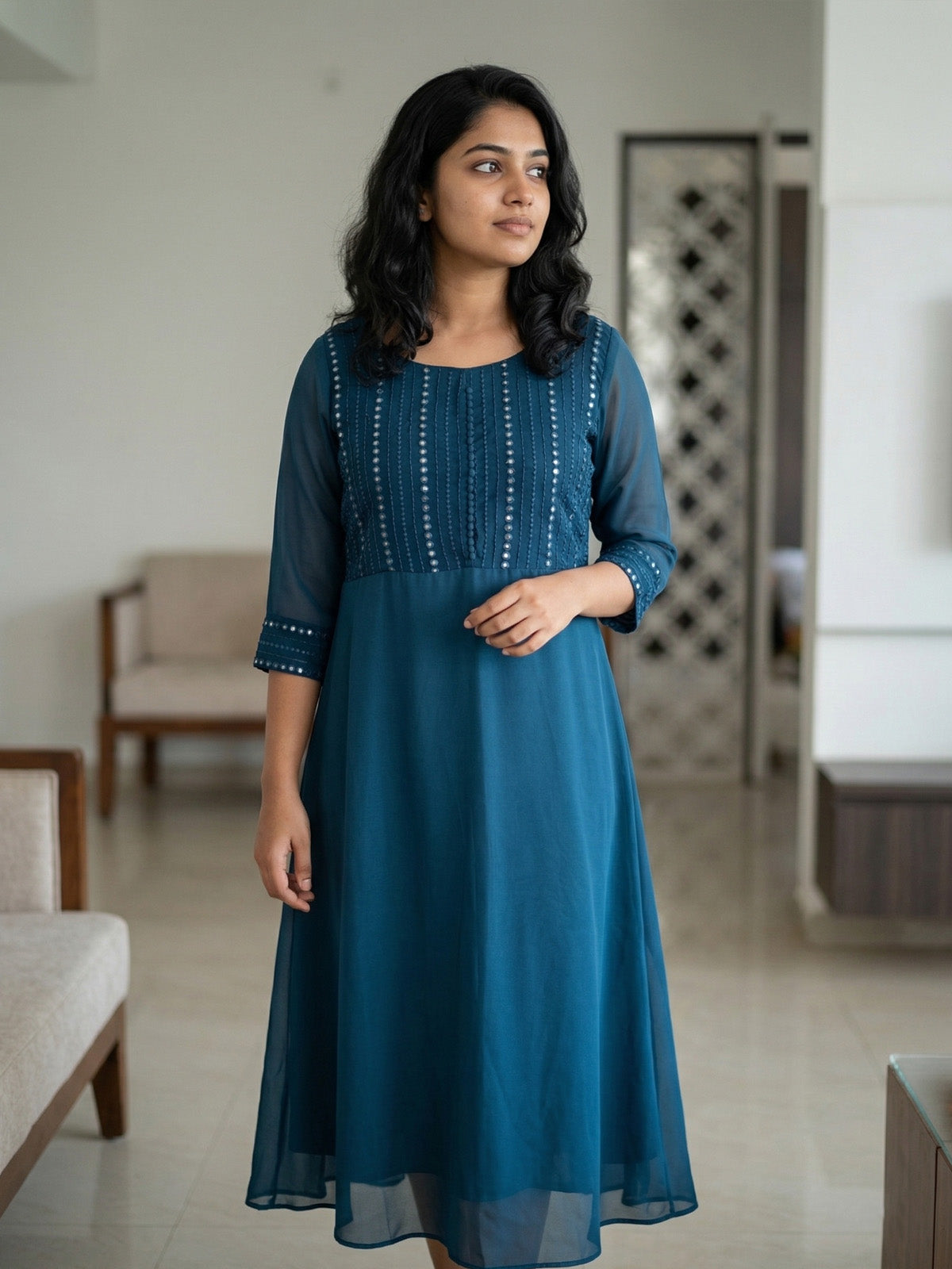Pleated A-Line Dress