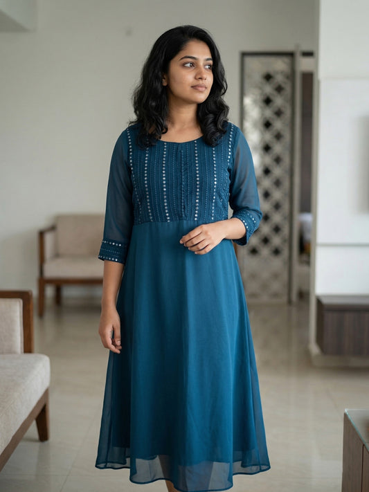 Pleated A-Line Dress