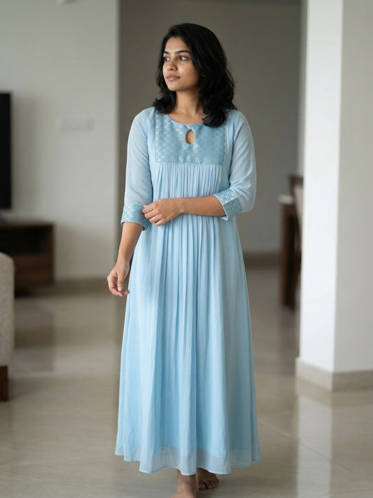 Pleated A-Line Dress