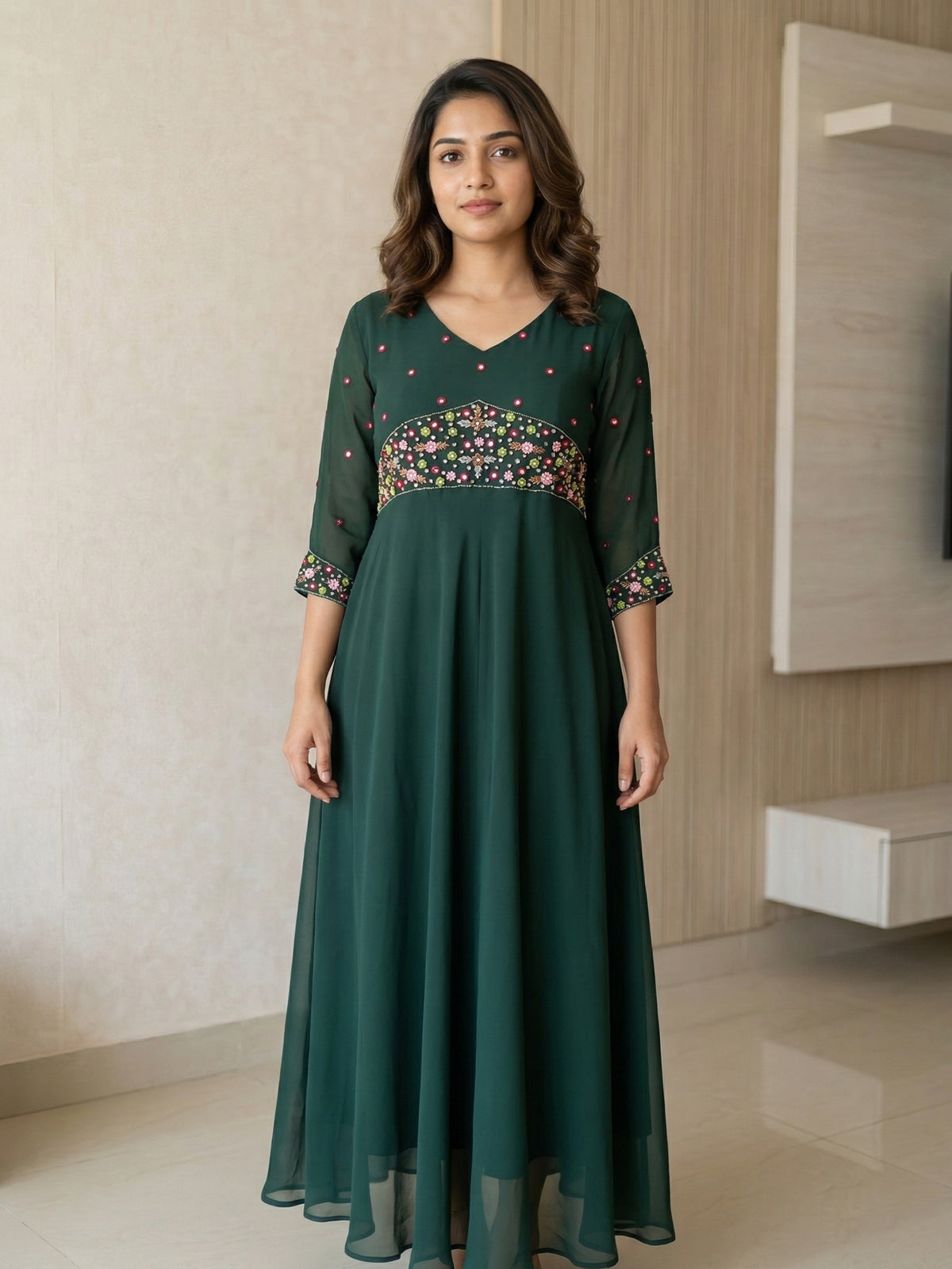 Party wear Handworked A-Line dress