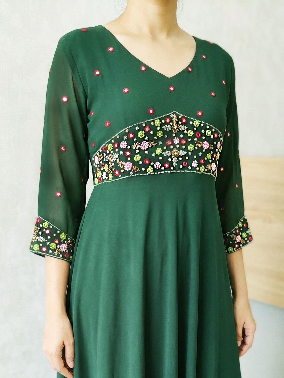 Party wear Handworked A-Line dress