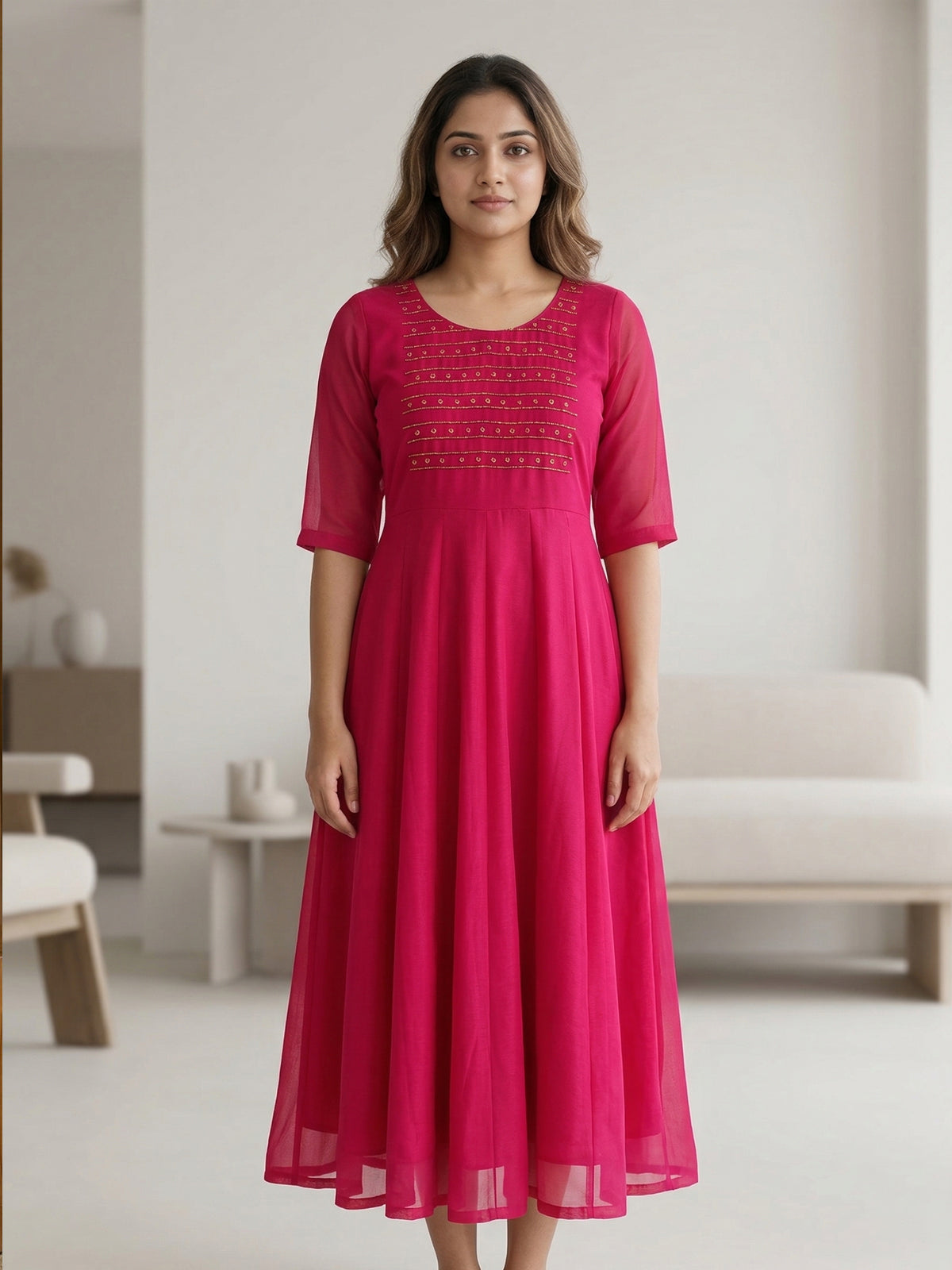 A-Line Handworked Dress