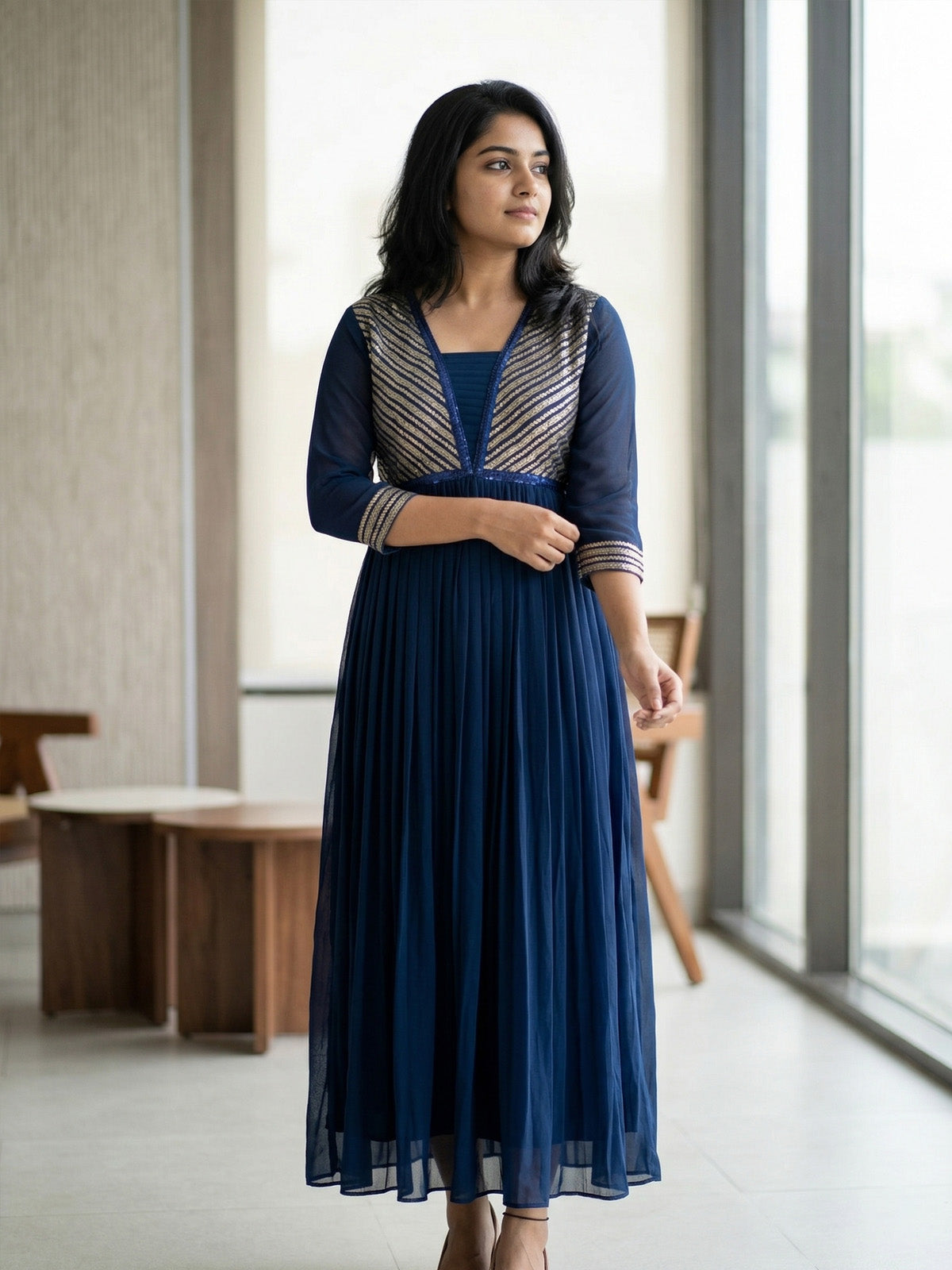 A-Line Pleted Dress