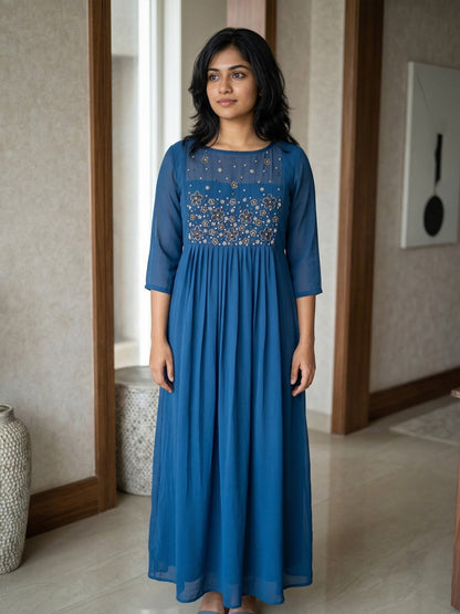 Pleated Handwork Dress